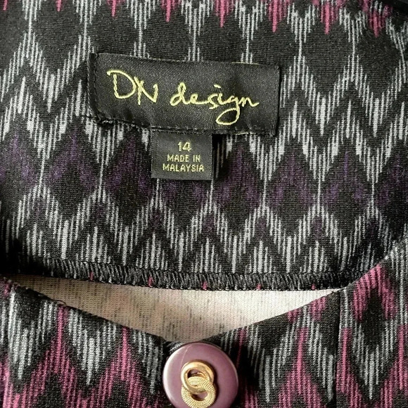 NWT DN Designs Purple Eggplant Gray Ponte Knit Jacket Dress Size 14, padded - Picture 9 of 11